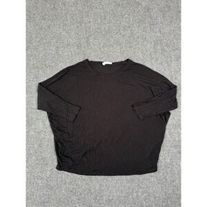 Vince Top Casual Blouse Womens Small Black Viscose 3/4 Sleeve Minimalist Dolman